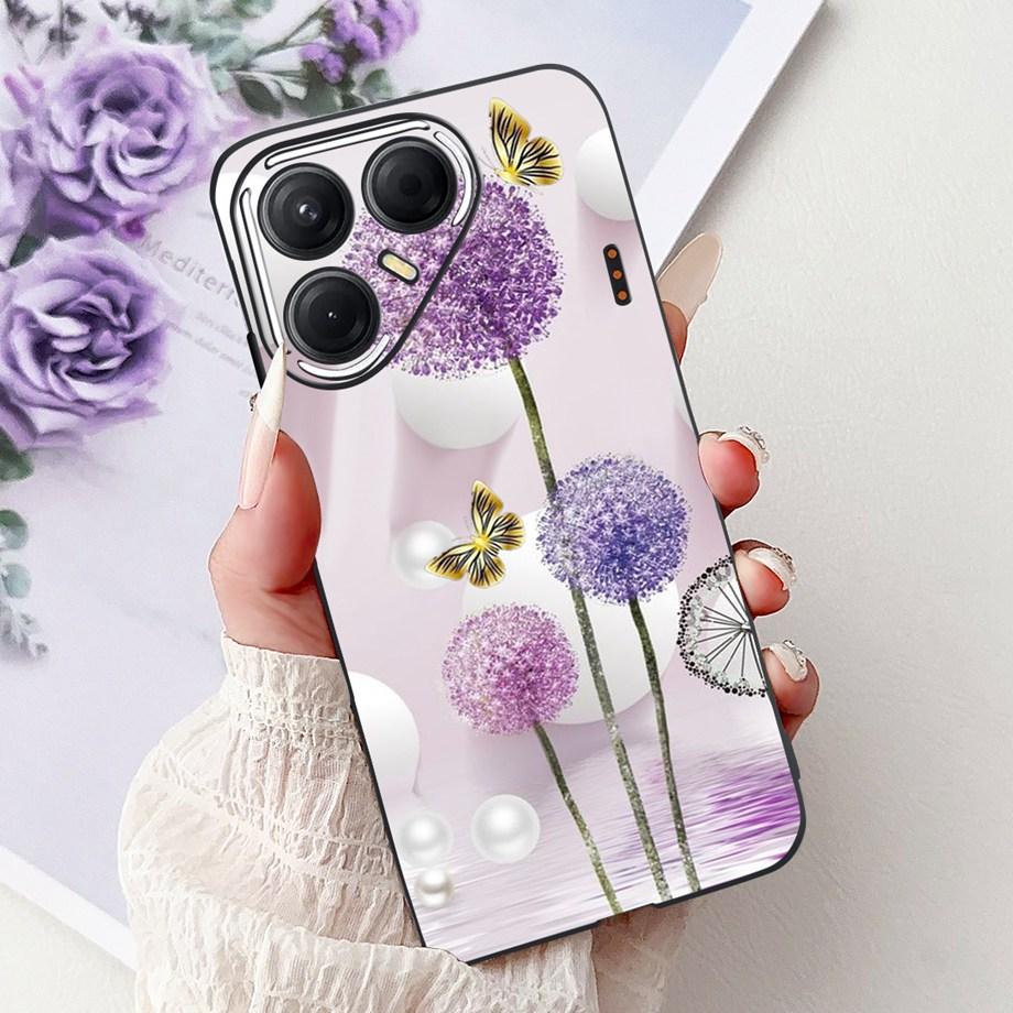 Black Silicone Cover For Tecno Pova 7 4G 5G / Pova 7 Pro Pova7 Ultra Neo Funda Cat Flower Dragon Design Bumper Soft Capa