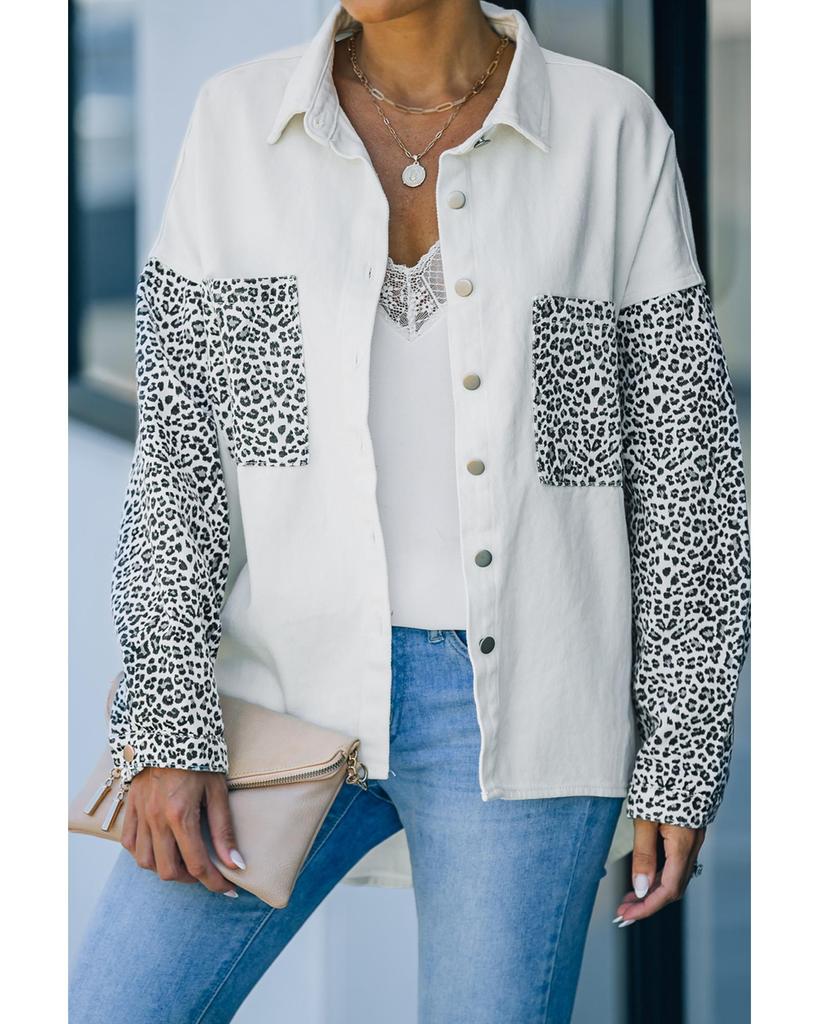 Azura Exchange Leopard Denim Jacket