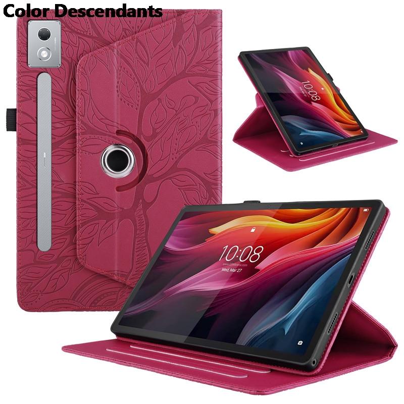 For Lenovo Xiaoxin Pad Pro 12.7 2025 Case 3D Tree Embossed Flip Stand Rotation Funda for Lenovo Xiaoxin Pad Pro 2025 12.7 Case Xiaoxin Pro12.7 2025 красный