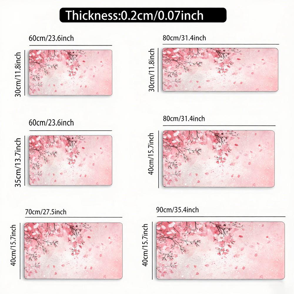 Japanese Cherry Blossom Vintage Mouse Pad Large Rubber Antislip Desk Accessories Mousepad for Office Gamer Keyboard Decor Mat