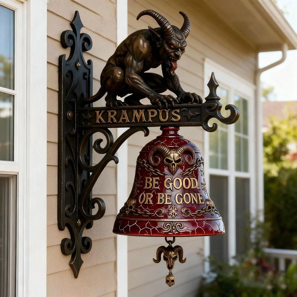 Resin Material Krampus Decorative Ornament Resin Decorative Hanging Bells Halloween Decoration