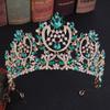 RS217  Silver and Gold Plated Elegant Crystal Wedding Hair Accessories Bride Pageant Tiaras Crowns for Queens