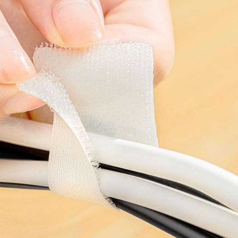 Adhesive Velcro with zip ties for secure storage wall mounted cable organizer computer cable clip network cable sorting