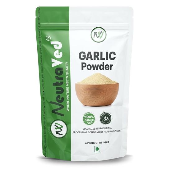 NeutraVed Garlic Powder Dry | Dehydrated Pure Lehsun Powder | Ready To Use |Strong Garlic Taste - 100g