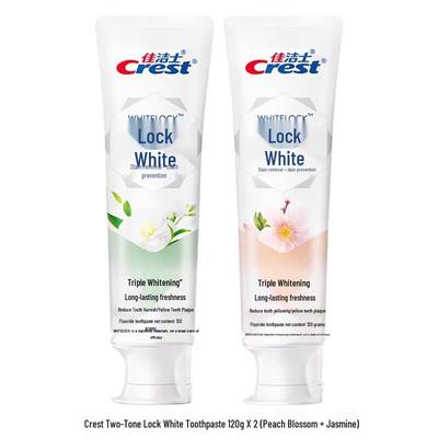 Two-Tone Whitening Toothpaste, Peach & Jasmine Duo