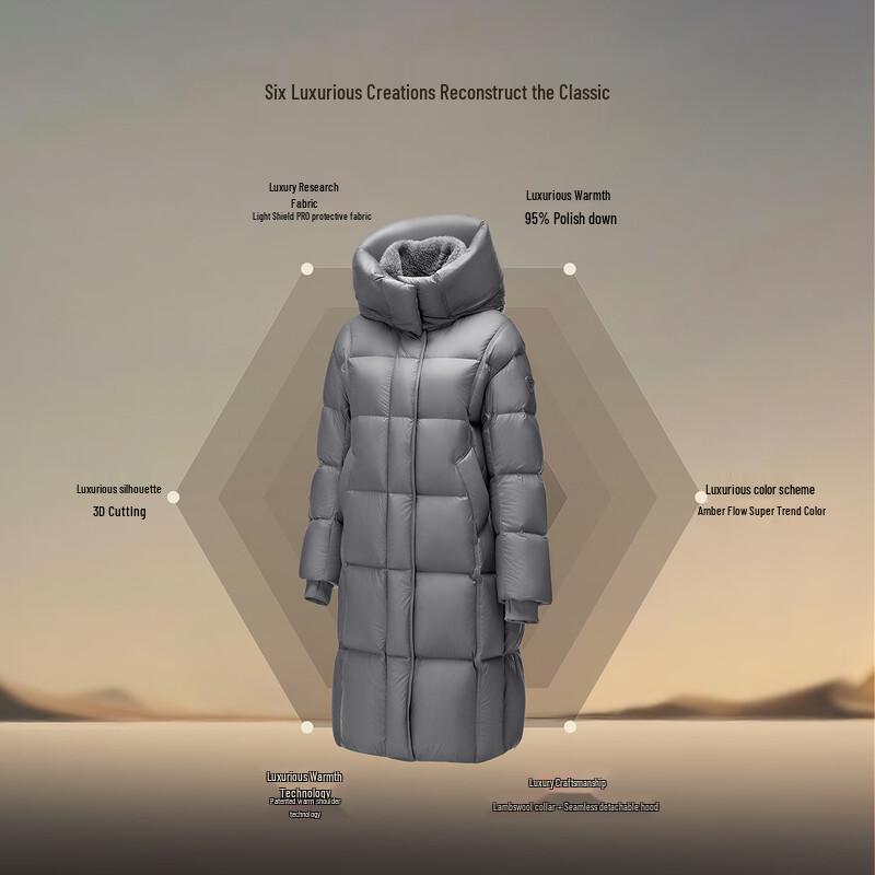Tanbor Women's Long Warm Down Parka with Detachable Hood