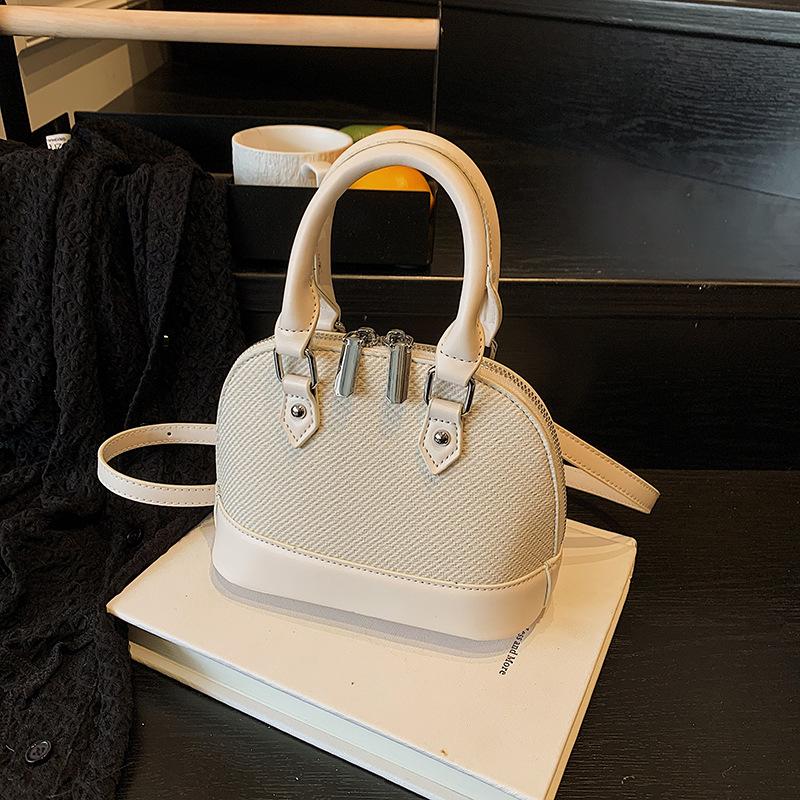 Retro Contrasting Shell Bag 2025 New Trendy Texture Versatile Handbag Casual Shoulder Bag Messenger Women's Bag