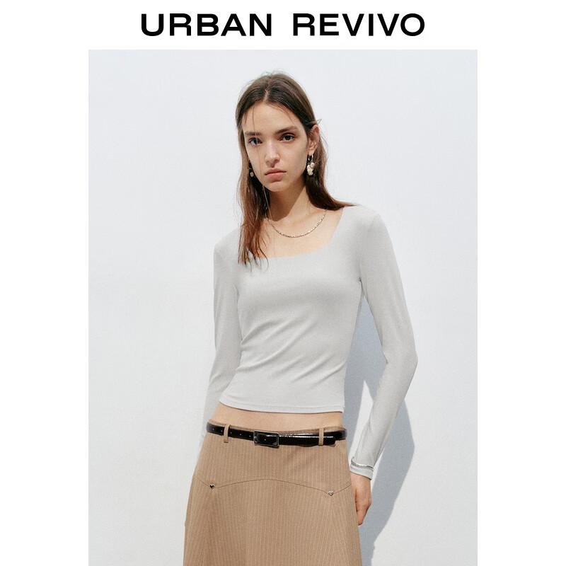 UR 2025 Women s Square Neck Slim-Fit Short Sleeve T-Shirt XL