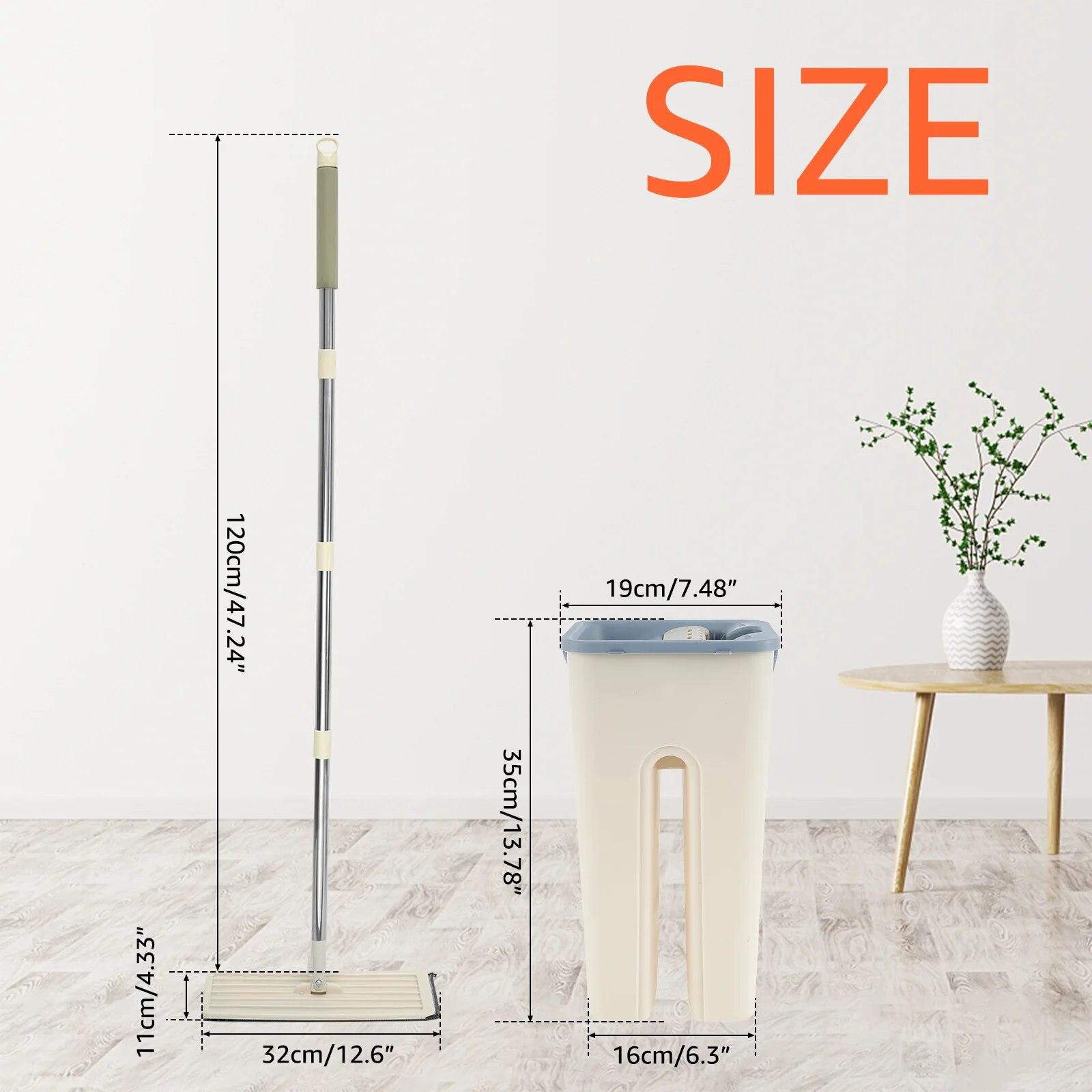 

Швабра для плоского пола из микрофибры, набор ведер с вращением на 360° и 2 подушечками, швабра для влажной и сухой уборки, подвесная швабра для пыли, инструмент для домашней уборки пола, новинка бежевый