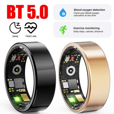 R11M Smart Ring BT 5.0 Heart Rate Health Sleep Monitoring IP68 Waterproof Multi-sport Modes Titanium Steel Shell Ring 2025 New