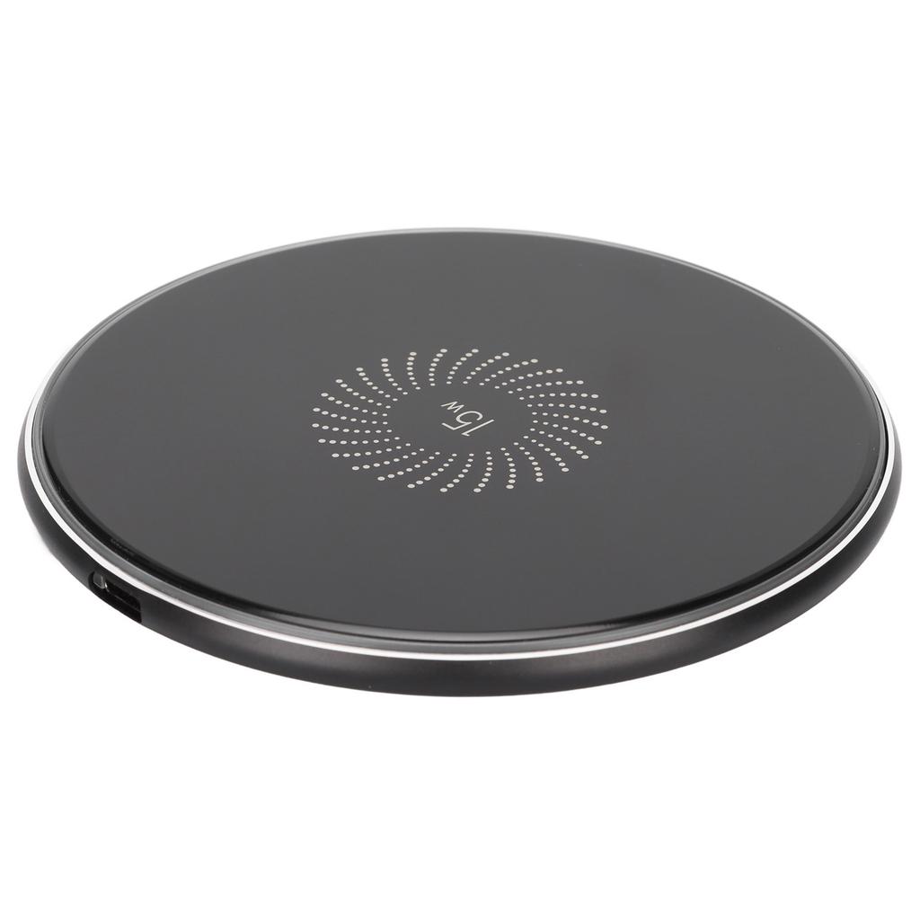 15W Wireless Fast Charger with 1m TypeC Cable Pure Copper Coil Fast Wireless Charging Pad