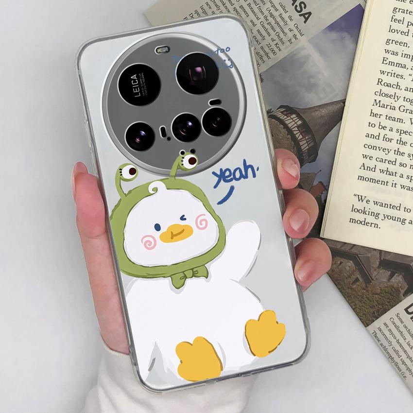For Xiaomi 15T Mi 12 11 10 15 Ultra Cover Case Cute Duck Pattern Lens Protection Transparent Soft Silicone Dustproof Shell For Xiaomi Cellphone Casing