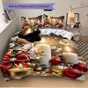 3pcs Christmas Decorations Printed Quilt Set - Soft and Comfortable Quilt Cover for Bedroom, Guest Room and Dormitory Decorative Bedding Set