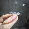 Elegant Moissanite Lace Ring: Stackable 925 Silver, Fashionable and High-End Women's Accessory