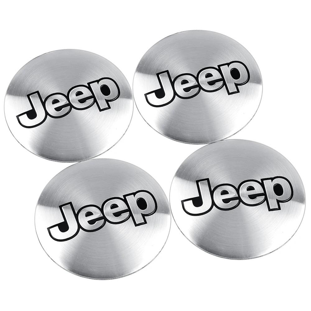 4 Pieces 56MM Car Hub Caps Tire Center Badge Covers for Jeep Wrangler JK Compass Grand Cherokee Gladiat Renegade JPB AMV1