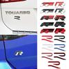 FD03-3D Metal Car Styling R Emblem Side Fender Rear Tail Trunk Sticker For Tiguan Bora POLO PASSAT CC Touran GOLF Jetta