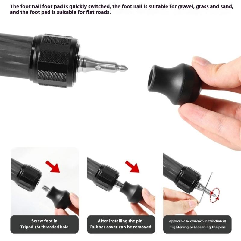 Stainless Steel AntiSlip Camera Foot Spikes Pad For Monopod Tripods Accessories For Outdoor Shootings