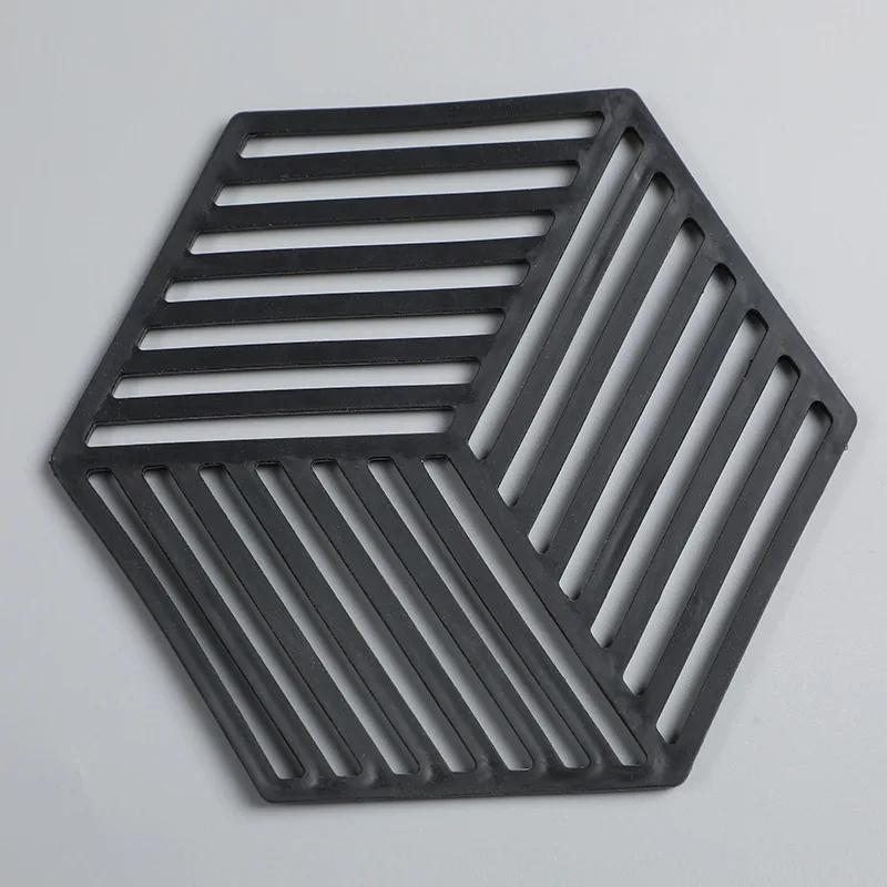 

Силиконовый коврик для столовой посуды, подставка под стакан, шестигранный силиконовый коврик, теплоизоляционная подставка под миску, домашний декор для стола, кухонные принадлежности 12 X 13cm