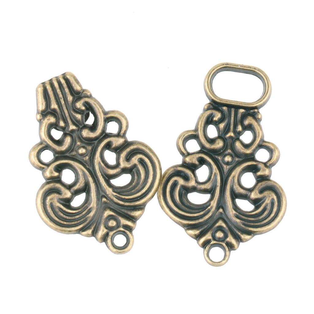 5 Pairs Vintage Swirl Flower Cape Cloak Clasp Fasteners Sew On Hooks and Eyes Cardigan Clip for DIY Crafts