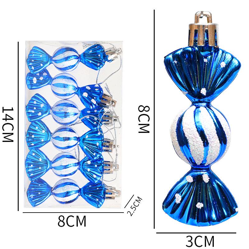 Colorful Christmas Candy Ornaments Gift Box - Electroplated Round Decorations for Trees and Windows