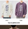 Men's Heavyweight Retro Washed Long-Sleeve T-Shirt - Autumn Edition, Loose Fit, Round Neck, Trendy American Print