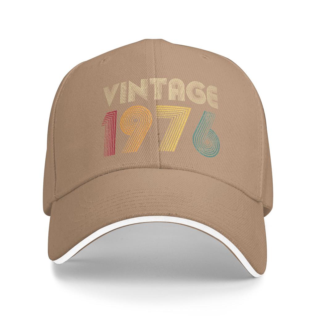 Vintage 1976 50th Birthday Retro 50 Years Old Sun Baseball Cap Summer Men Design Trucker Hat Casual Outdoor Sports Baseball Caps