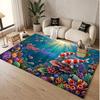 Fish Ocean Theme Soft Crystal Velvet Rug Custom Name & Text Print Non Slip Floor Rug for Bedroom Living Room