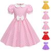 Fashion Children's Short-sleeved Polka Dot Dress With Baby Collar