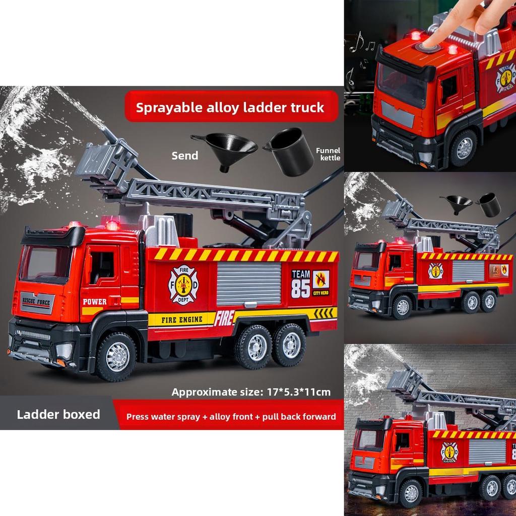 Fire Truck Toy With Water Spray And Inertia Drive For Kids Educational Play