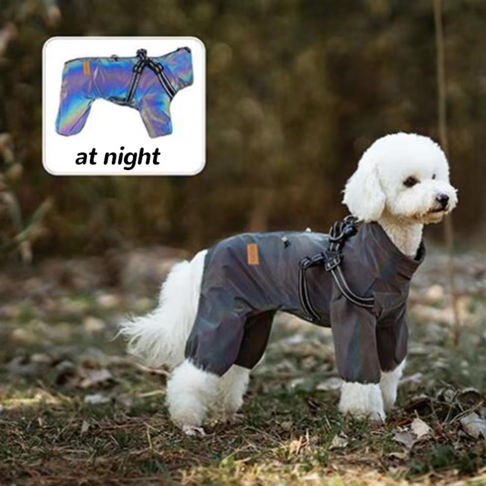 Reflective Dog Raincoat Waterproof Dog Windbreaker Overall Pet Rain Jacket  Outdoor Activities