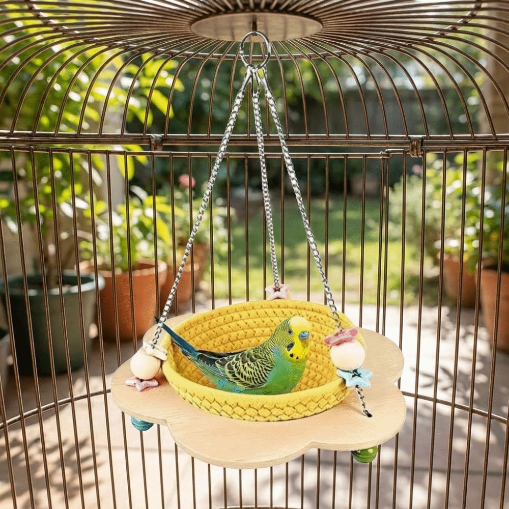 Cozy Woven Bird Nest Breathable Hanging Bird Nest Parrot Bed Bird Sleeping Hut  Cage Accessories