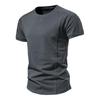 Men Summer Top Trendy Slim Fit Mid Length Men Summer Top Pure Color Summer T-shirt Summer T-shirt Male Clothing