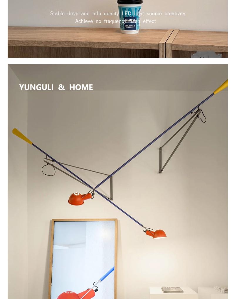 Italian Flos 265 Mid-Century Industrial Swing Arm Wall Lamp - Minimalist Design for Living Room or Reading Nook