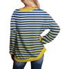 Ladies' Casual Loose Tunic Tops Crewneck Knitted Ribbed Shirts Printing Long Sleeve  Pullover Top