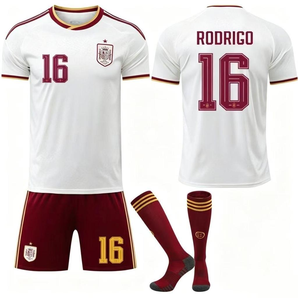 Maglia Spagna con Logo ricamato Maglia Coppa del Mondo 2026 Versione Fan stesso stile Maglia da Calcio
