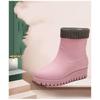 Fashionable And Warm Rain Boots For Women With Fleece Lining Waterproof And Anti Slip Midsole Water Shoes