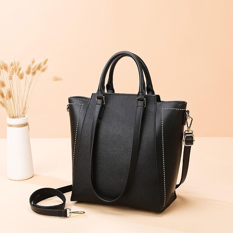 Handbag Textured Large Capacity Tote Bag New Simple Women's Handbag Premium Commuter Bucket Bag