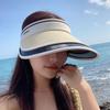 Summer Raffia Straw Sun Hat With Wide Brim Uv Protection For Outdoor Sunshade