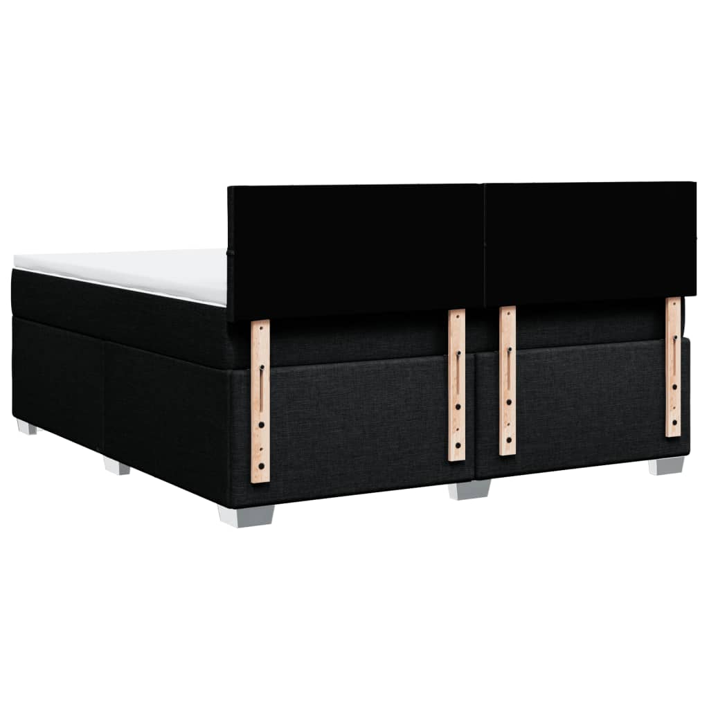 Box Spring Bed with Mattress Black 180 x 200 cm Fabric