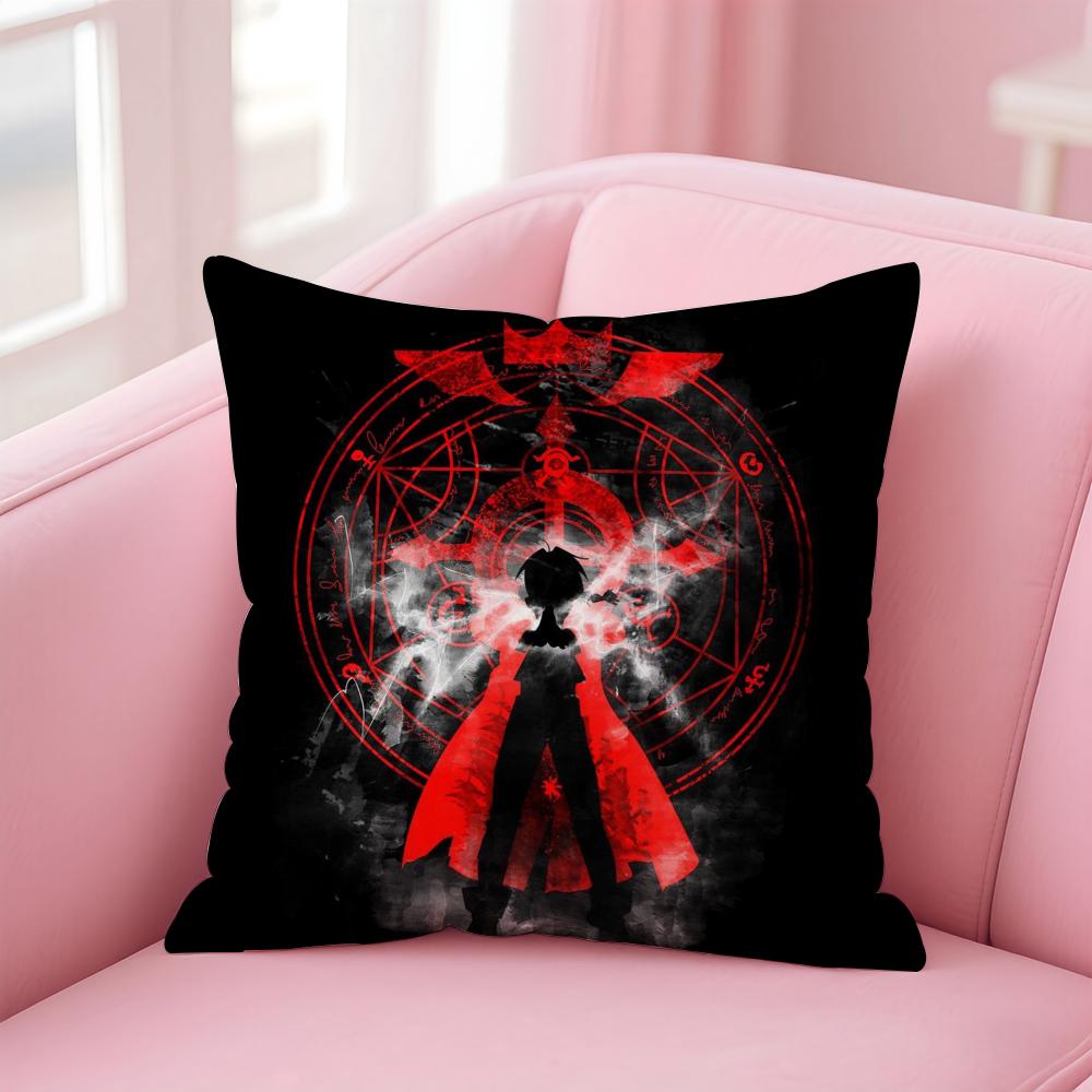 FFullmetal AAlchemist Cushion Cover Linen Pillowcase Cover Soft Decor for Sofa Home Room
