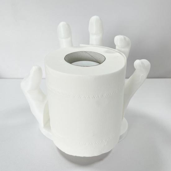 Hand-Shaped Tissue Holder Resin Toilet Paper Roll Stand Easy Installation Bathroom Kitchen Napkin Organizer