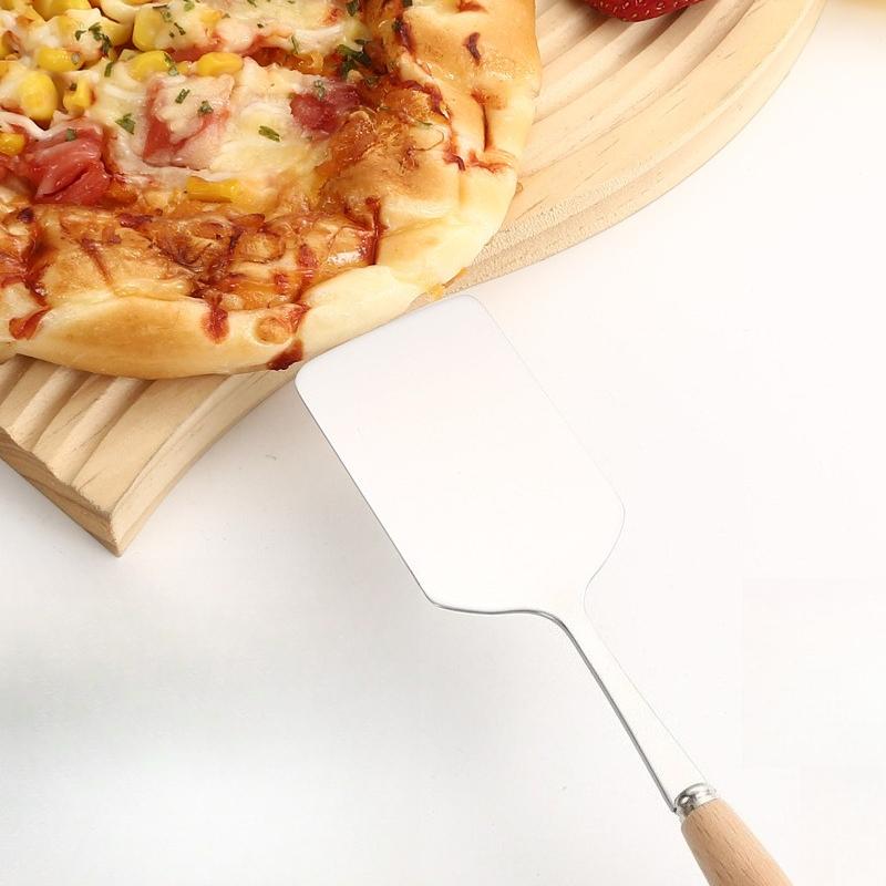 1pcs Stainless Steel Shovel Cookware Square Head Anti-scald Pancake Scraper Mixing Spatula Wood Handle Fried Shovel Kitchen