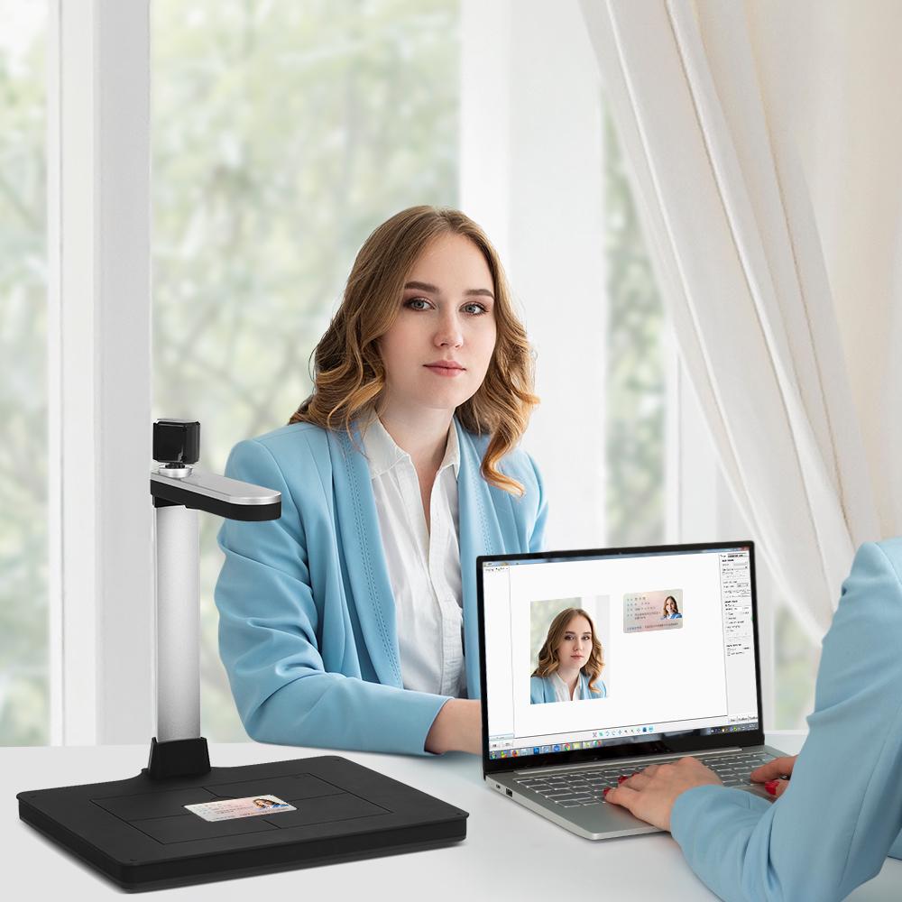 

HD Document Camera Scanner 10 Mege Pixels with Dual camera AI Technology Fill in Light Support PDF Export Video чёрный