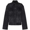 MO&Co. Unisex Vintage Washed Laser Monogram Denim Jacket