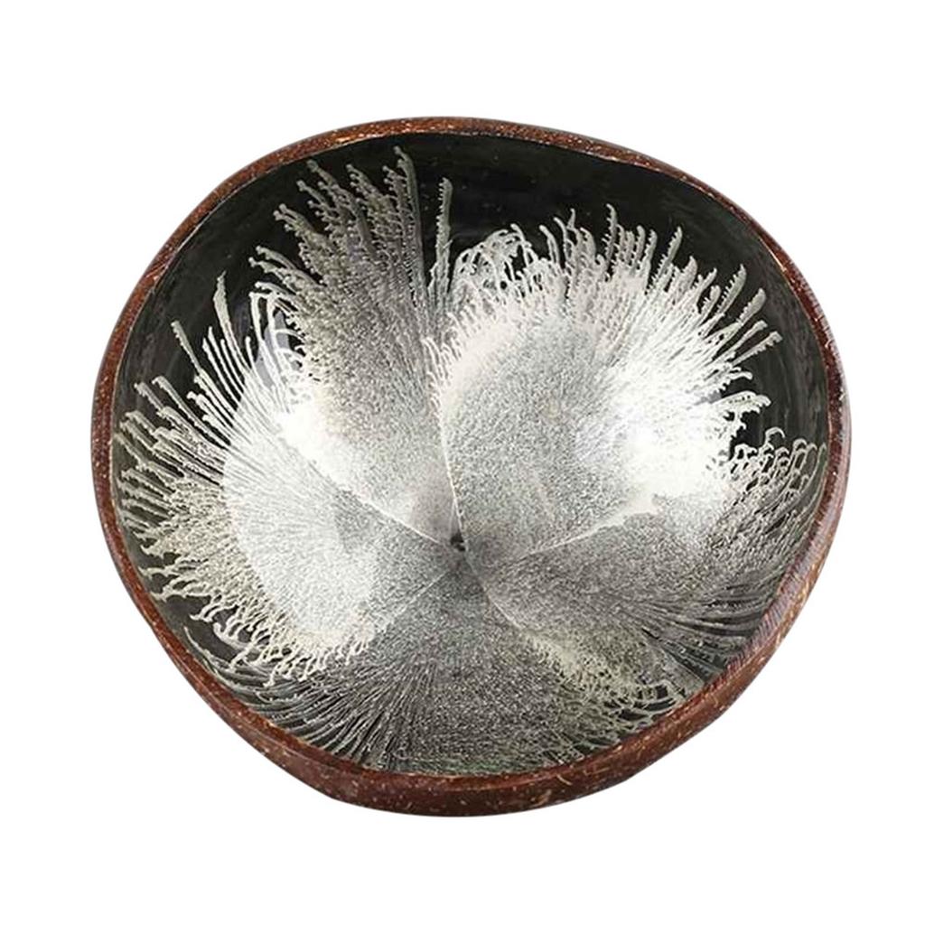 Natural Superior Coconut Bowl Splash Ink Coconut Shell Candy Storage Bowl Container Desk Ornament Creative Handicraft Decoration