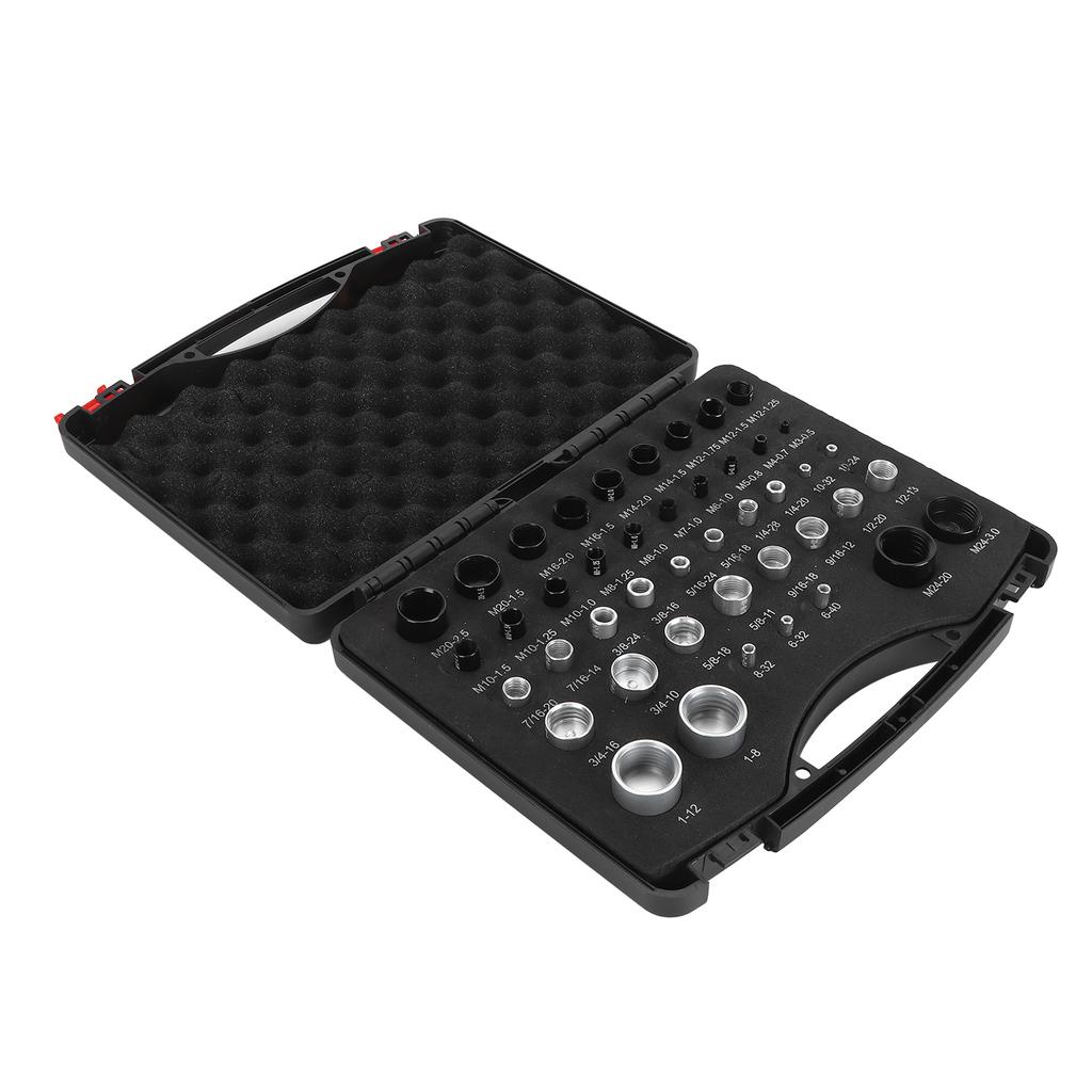 44 STÜCKE Mutter- und Bolzengewindeprüfer Aluminiumlegierung Zoll und metrisch Hohe Genauigkeit Bolzenmutter