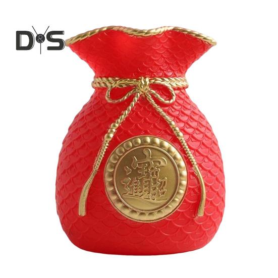 

Ваза для счастливого мешка, ваза для цветов, центральный элемент стола, статуэтка для спальни, офиса, китайский Новый год, декор красный