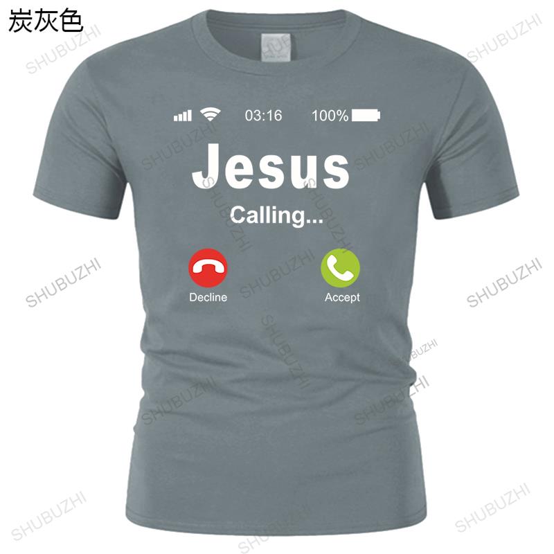 Men Cotton o-neck T Shirt Summer shubuzhi Tshirt Jesus Is Calling Christian-Unique Funny T-shirt unisex tee-shirt Vintage tees