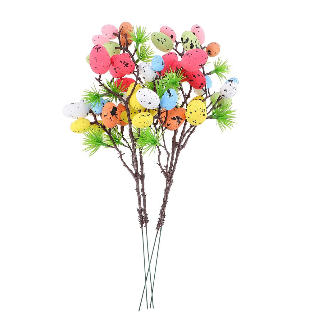 4Pcs Easter Egg Branches Realistic Artificial Colorful DIY Decoration for Party Photo Props Easter Branch Decor Supplies