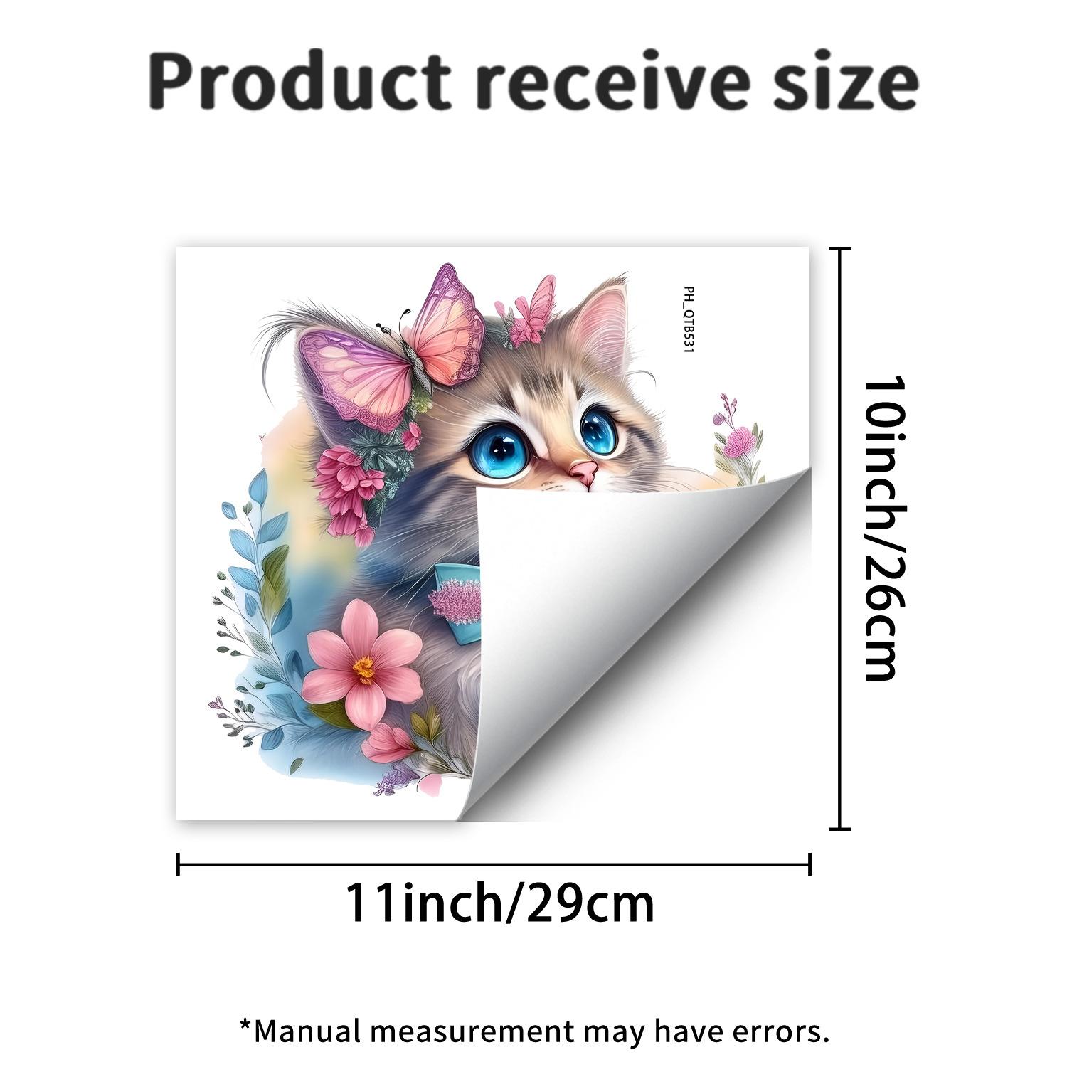 

Creative Cat Floral Toilet Wall Sticker Watercolor Butterfly Animal Decal Bathroom Bedroom Living Room Removable Self-Adhesive Decor 26x29cm разноцветный